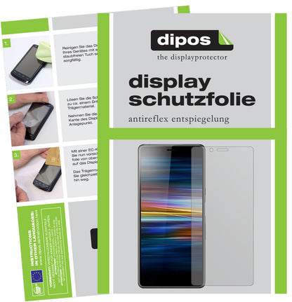SonyXperia L3 mit aufgebrachter dipos Displayschutzfolie, die lästige Fingerabdrücke minimiert