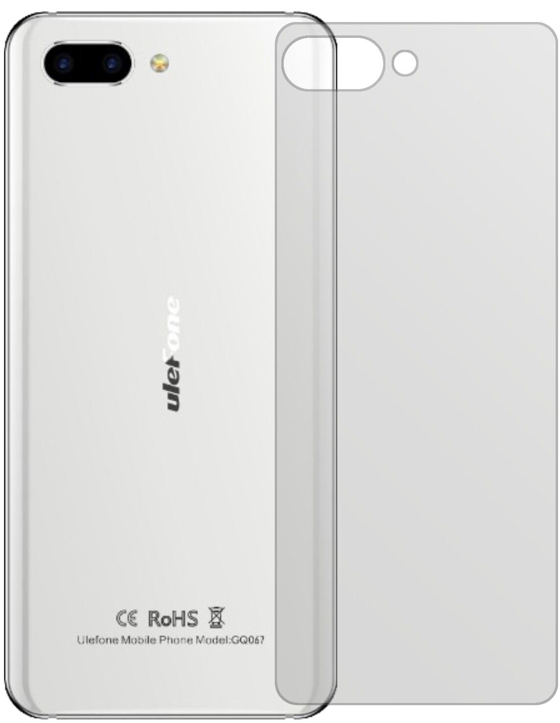 1x Schutzfolie matt für Ulefone T2 Pro Rückseite Display-Schutzfolie