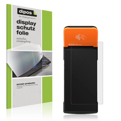 Matte Displayschutzfolie von dipos passend für Sunmi V2 Pro, präziser Zuschnitt und blasenfrei montiert