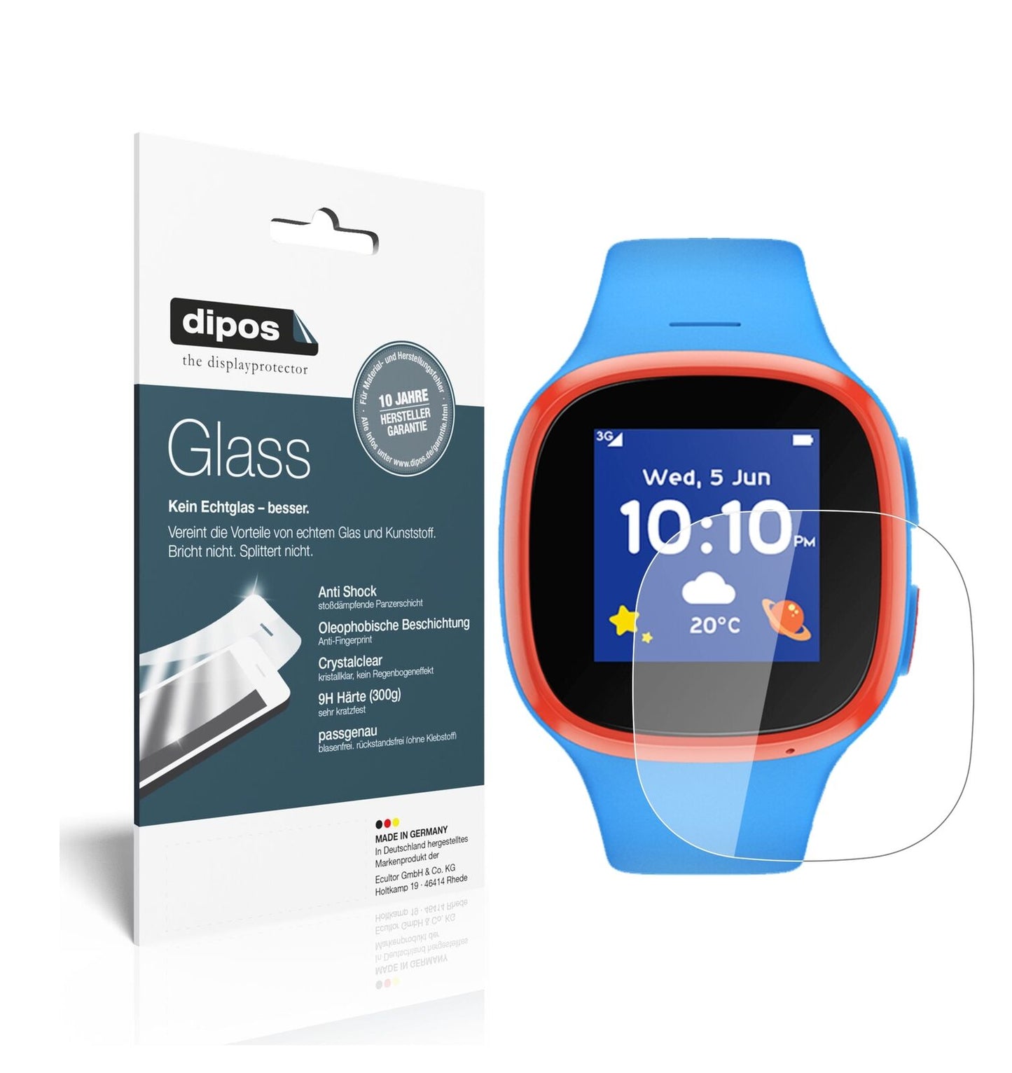 1x 9H Schutzfolie für Vodafone V-Kids Watch Panzerfolie