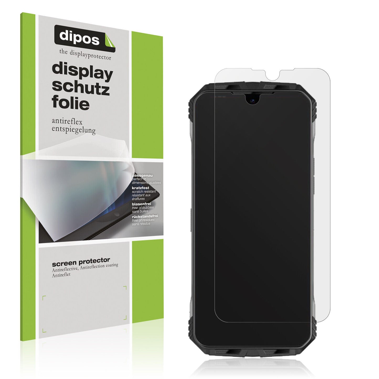 Matte Displayschutzfolie von dipos passend für DOOGEE V Max, präziser Zuschnitt und blasenfrei montiert