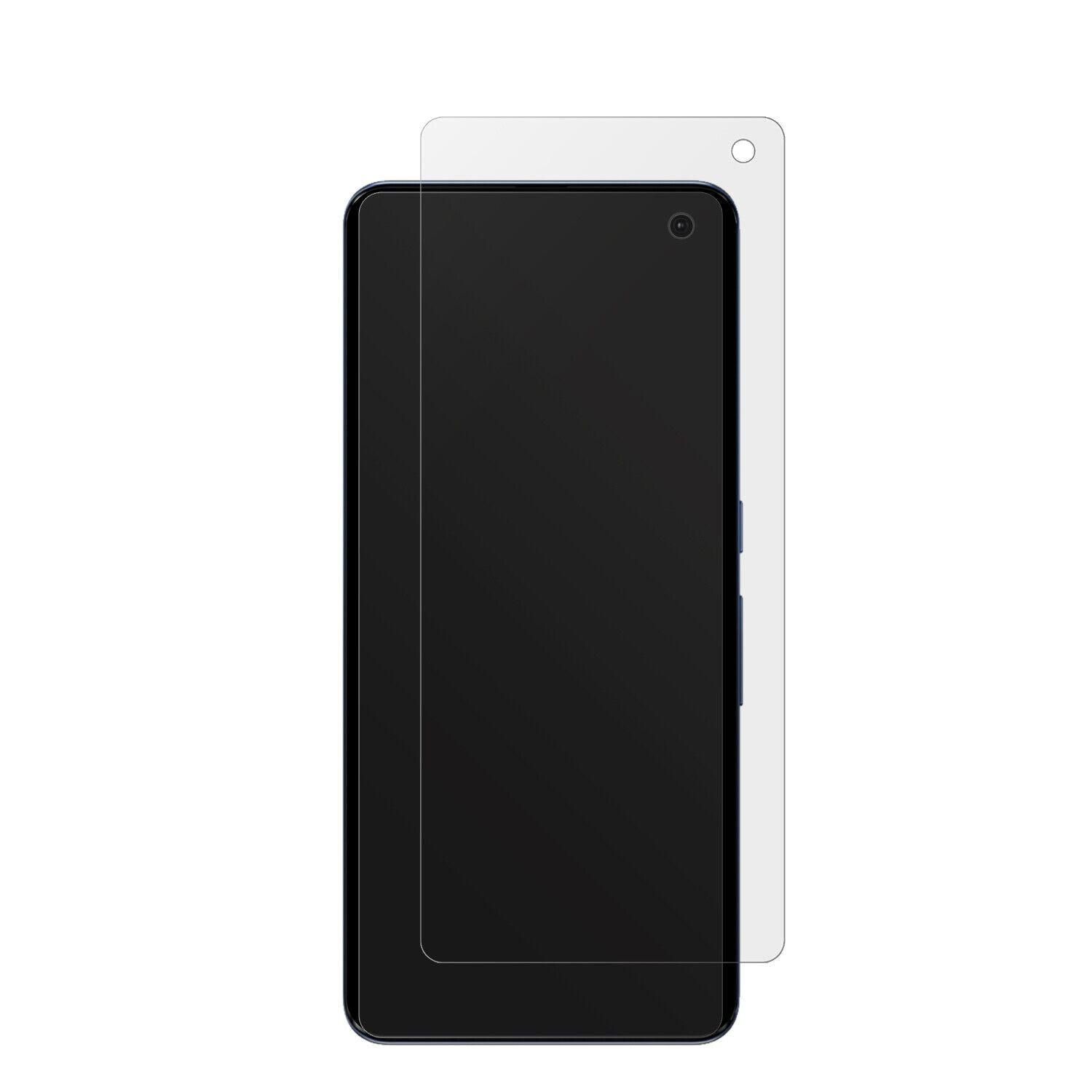 FujitsuArrows 5G F-51A mit aufgebrachter dipos Displayschutzfolie, die lästige Fingerabdrücke minimiert