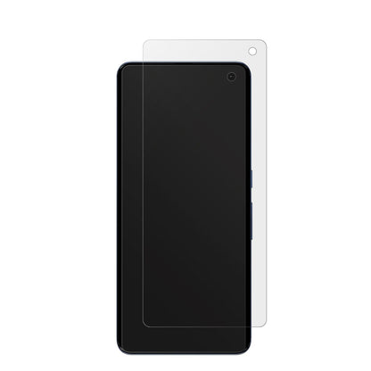 FujitsuArrows 5G F-51A mit aufgebrachter dipos Displayschutzfolie, die lästige Fingerabdrücke minimiert