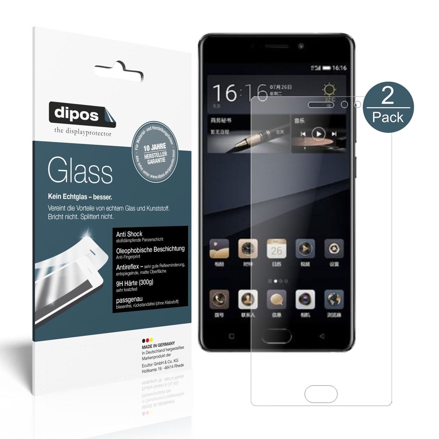 1x 9H Schutzfolie matt für Gionee M6S Plus Panzerfolie