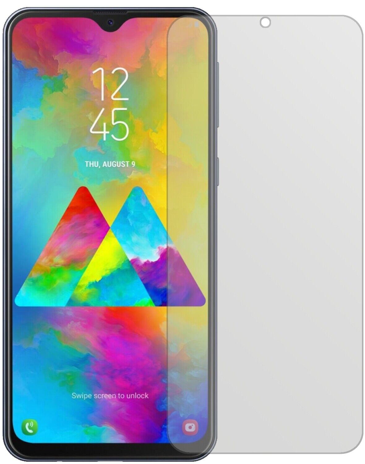 Matte Displayschutzfolie von dipos passend für Samsung Galaxy M20, präziser Zuschnitt und blasenfrei montiert