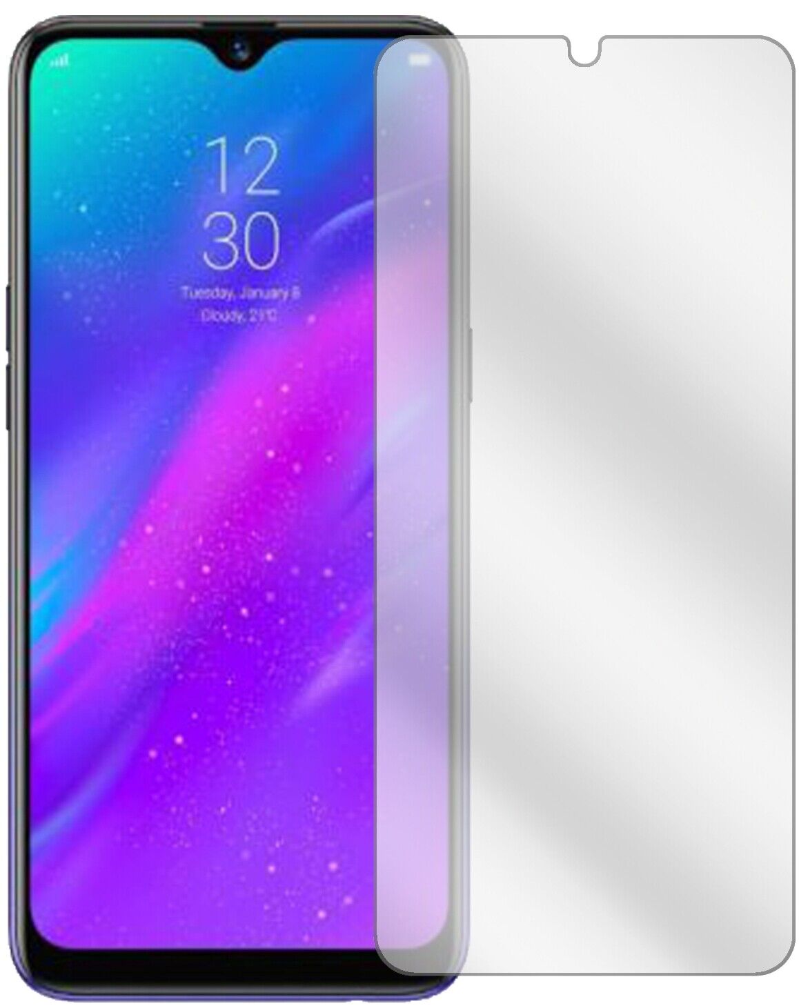 Klare Displayschutzfolie von dipos passend für Oppo Realme 3 Pro, präziser Zuschnitt und blasenfrei montiert