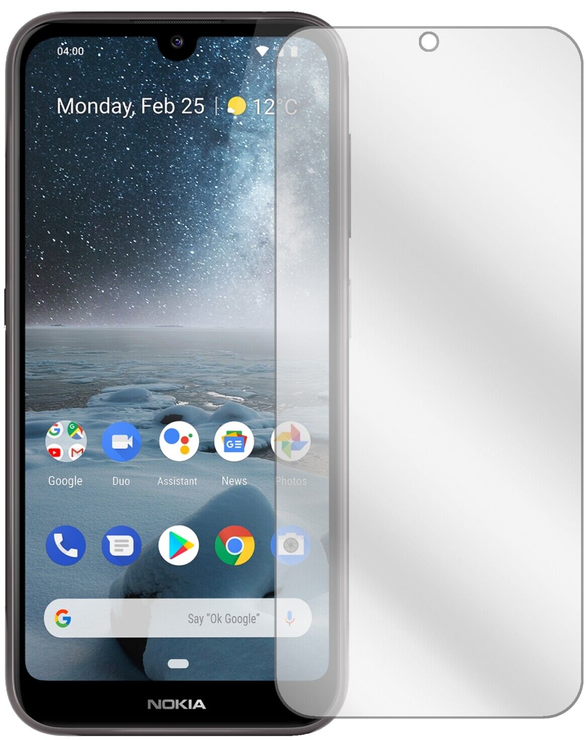 Klare Displayschutzfolie von dipos passend für Nokia 46057, präziser Zuschnitt und blasenfrei montiert