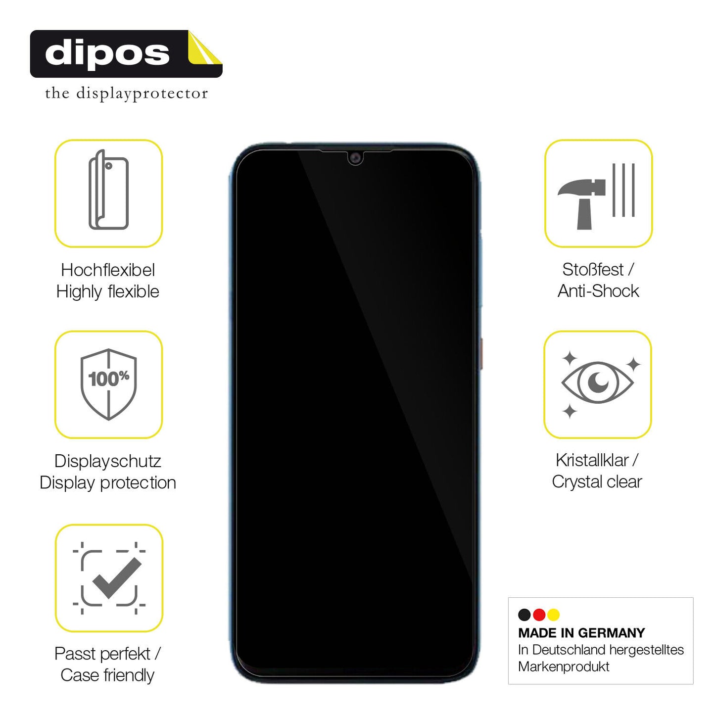 1x 3D Full Cover Schutzfolie für Walton Primo GH10i