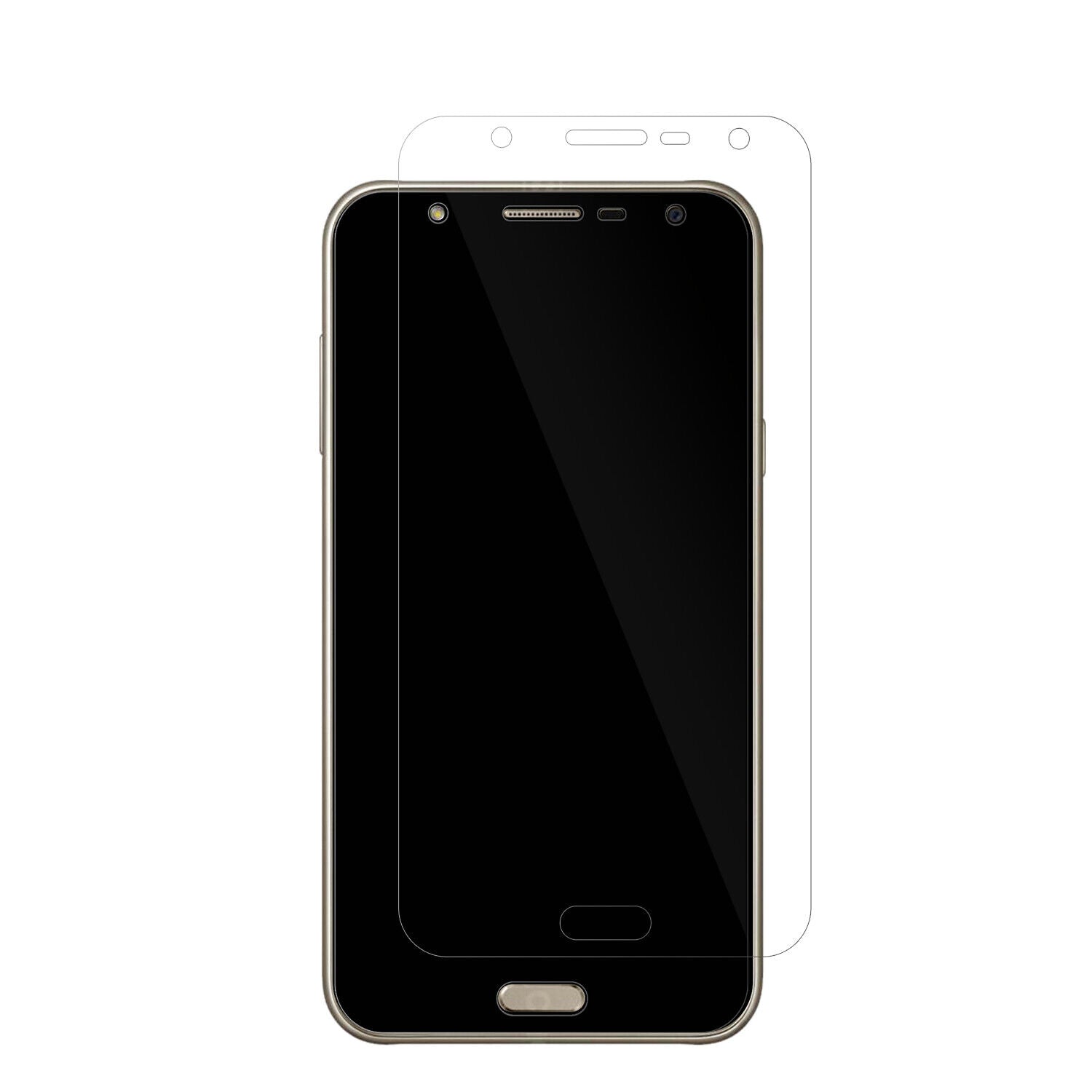 SamsungGalaxy J7 Neo mit aufgebrachter dipos Displayschutzfolie, glasklare Darstellung ohne Einschränkungen