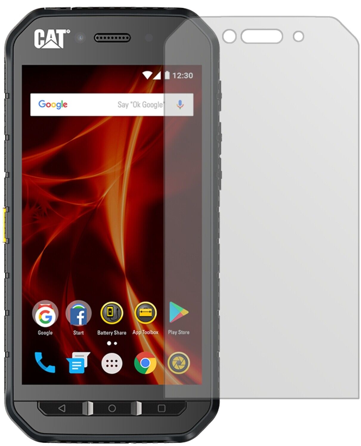Matte Displayschutzfolie von dipos passend für CAT S48c, präziser Zuschnitt und blasenfrei montiert
