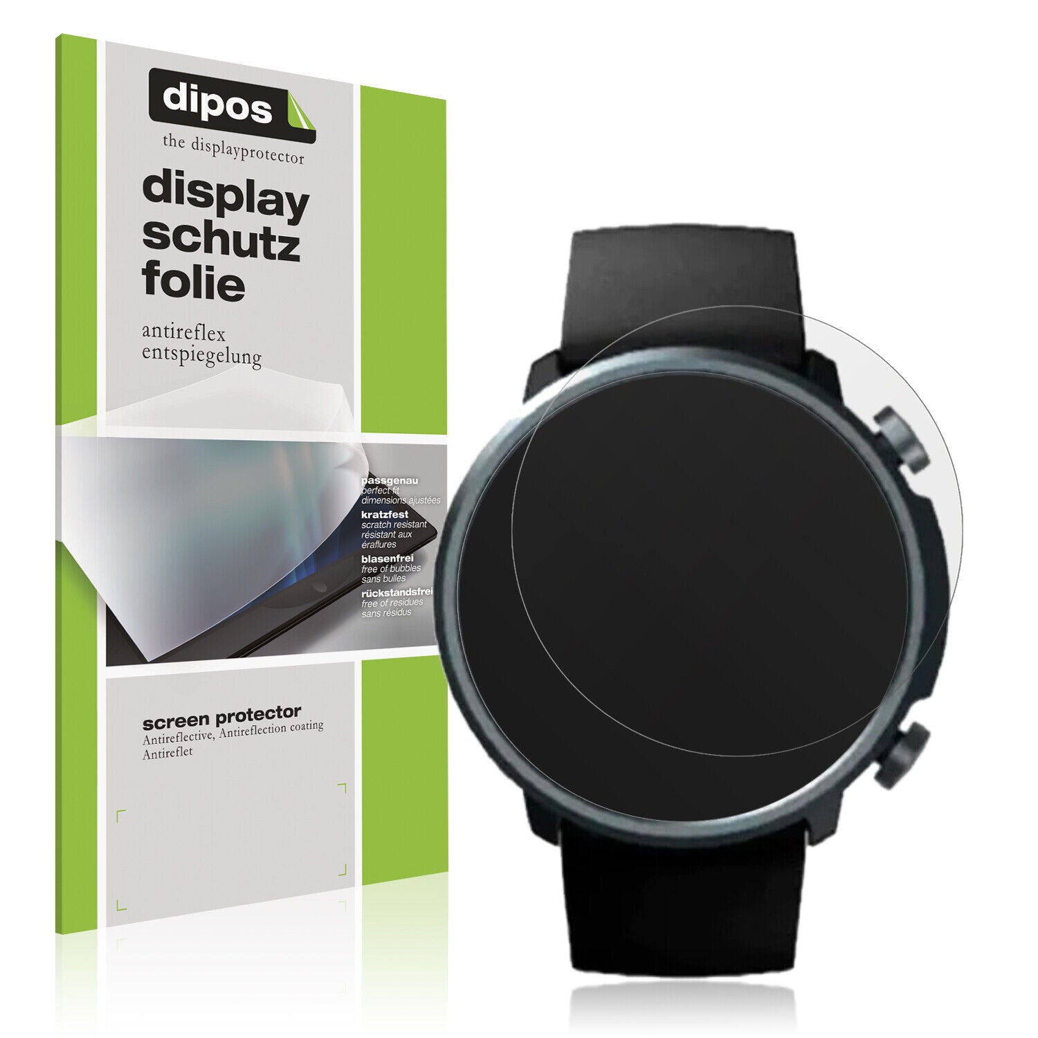 Matte Displayschutzfolie von dipos passend für Mibro Watch A1, präziser Zuschnitt und blasenfrei montiert
