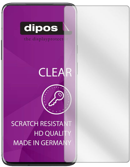 Klare Displayschutzfolie von dipos passend für OnePlus 7 Pro, präziser Zuschnitt und blasenfrei montiert