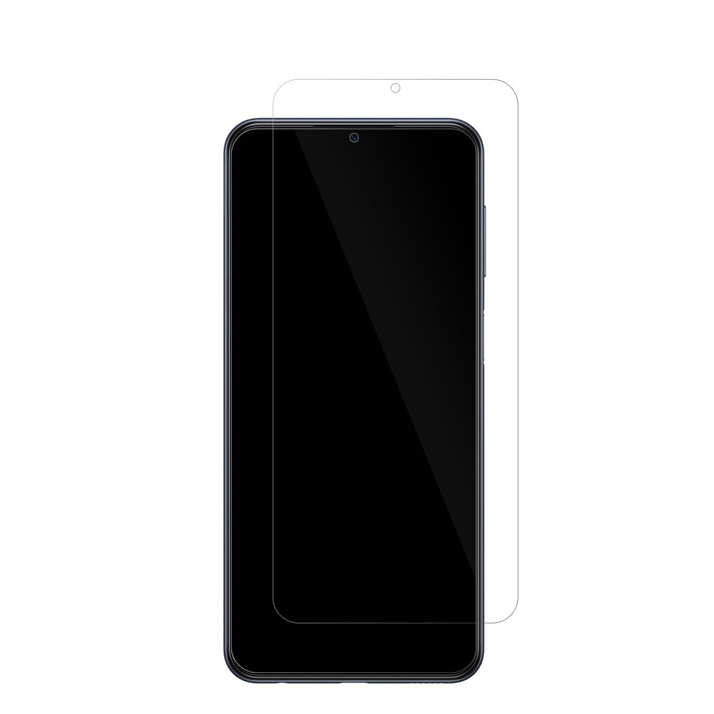 SamsungGalaxy M33 mit aufgebrachter dipos Displayschutzfolie, glasklare Darstellung ohne Einschränkungen
