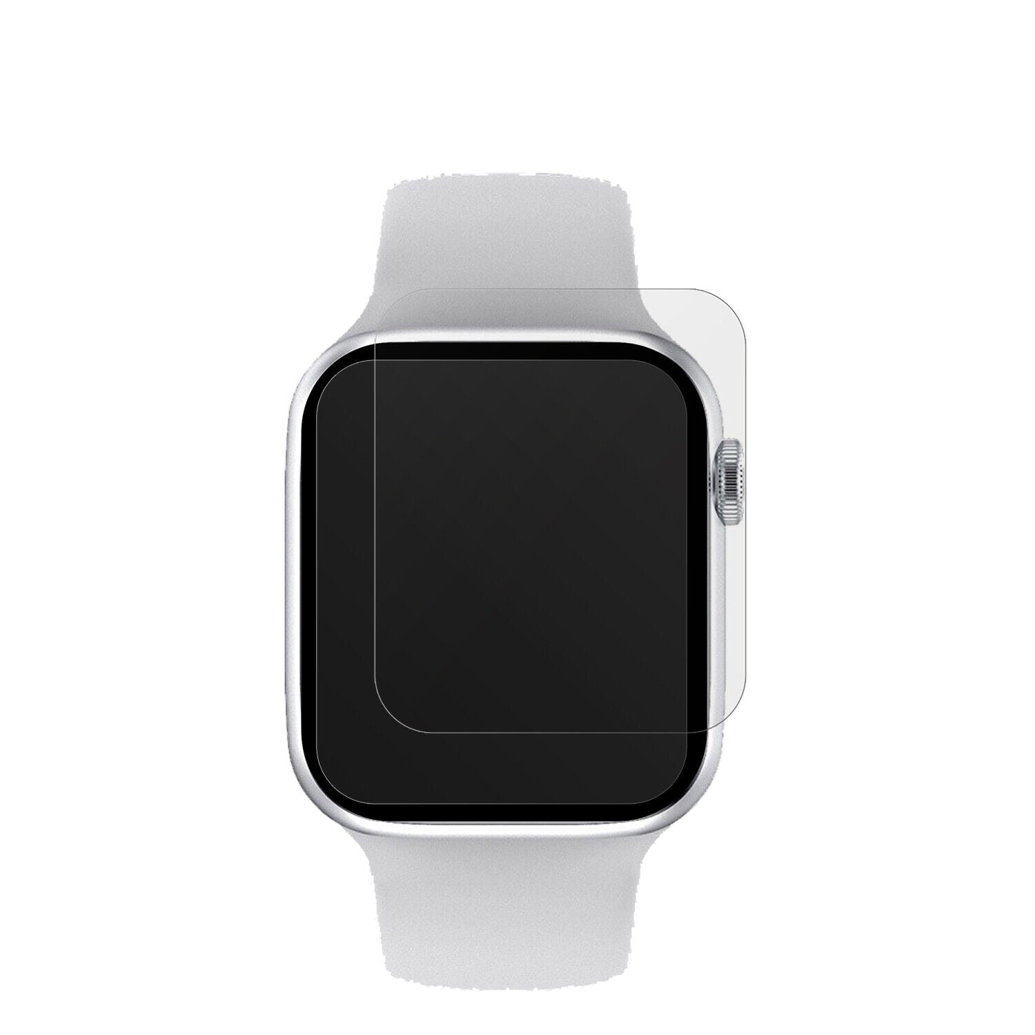 IwoWatch 7 Pro mit aufgebrachter dipos Displayschutzfolie, die lästige Fingerabdrücke minimiert