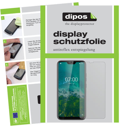 KrugerMatz Smartfon LIVE 7 mit aufgebrachter dipos Displayschutzfolie, die lästige Fingerabdrücke minimiert