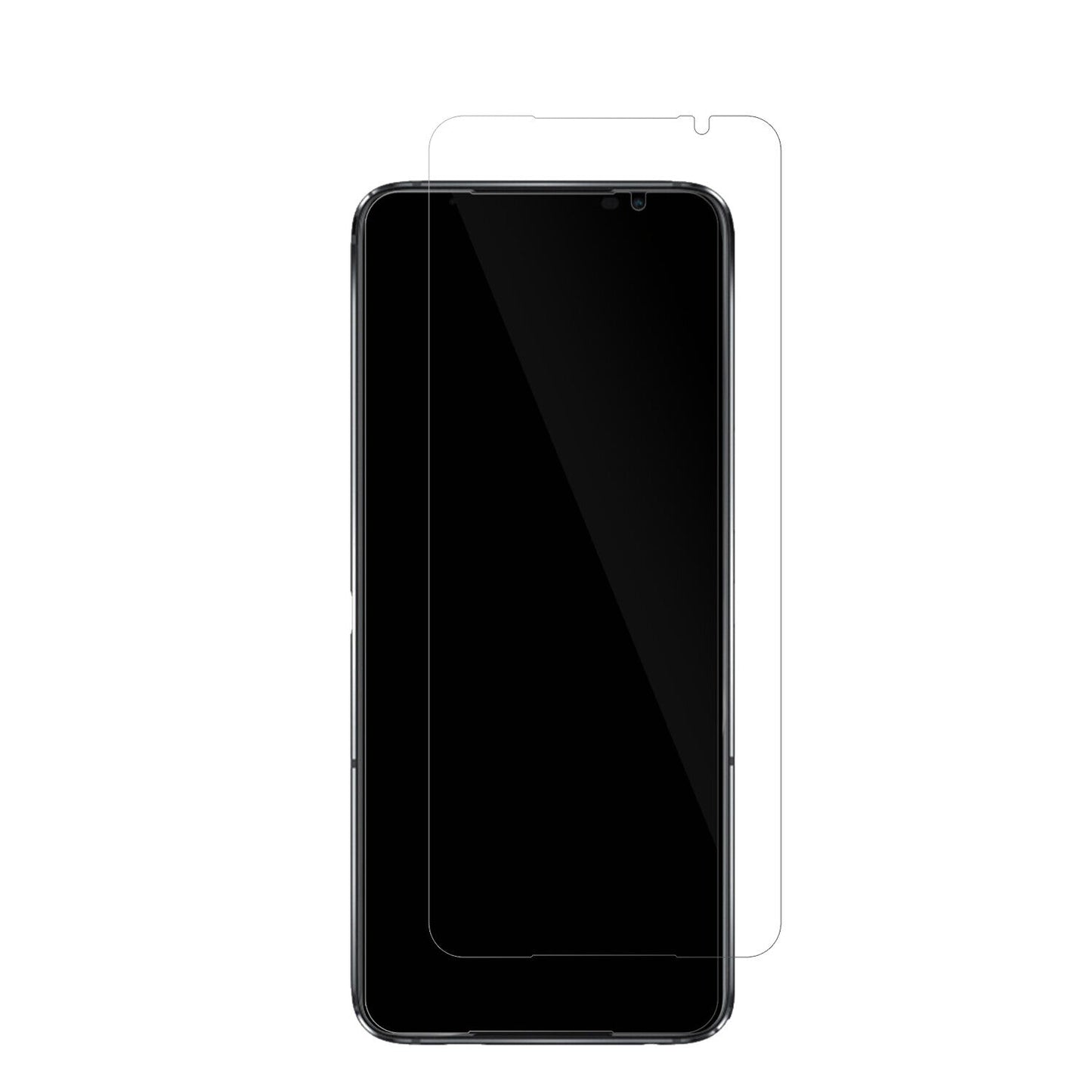 ASUSROG Phone 6D mit aufgebrachter dipos Displayschutzfolie, glasklare Darstellung ohne Einschränkungen