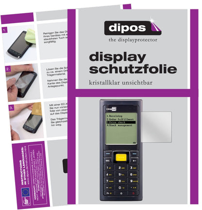 Cipherlab8200 mit aufgebrachter dipos Displayschutzfolie, glasklare Darstellung ohne Einschränkungen