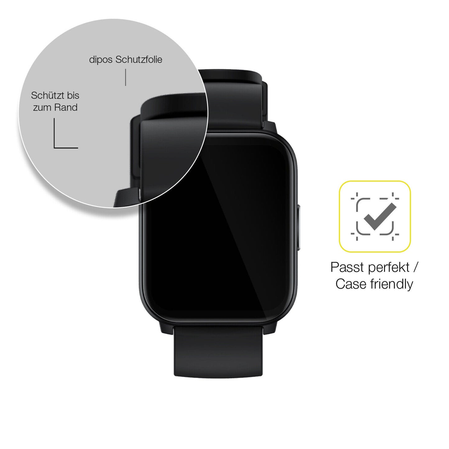 1x 3D Full Cover Schutzfolie für Realme Watch S100