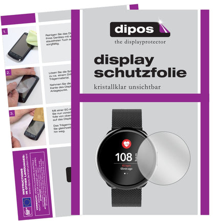 MyKronozZEROUND2HR ELITE mit aufgebrachter dipos Displayschutzfolie, glasklare Darstellung ohne Einschränkungen