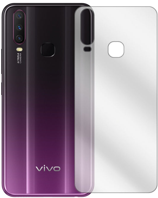 Klare Displayschutzfolie von dipos passend für Vivo Y17 Rückseite, präziser Zuschnitt und blasenfrei montiert
