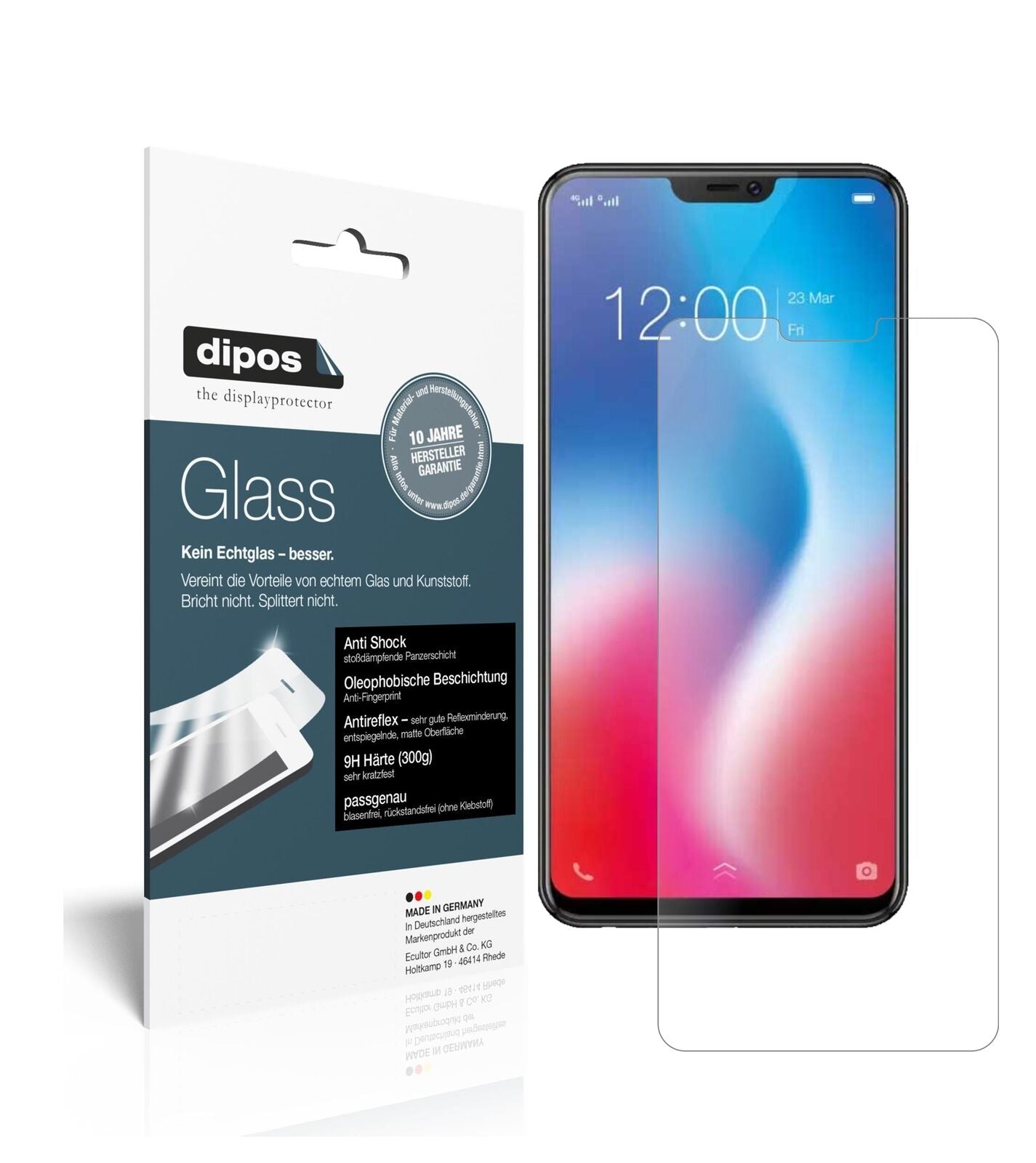 1x 9H Schutzfolie matt für Vivo V9 Pro Panzerfolie