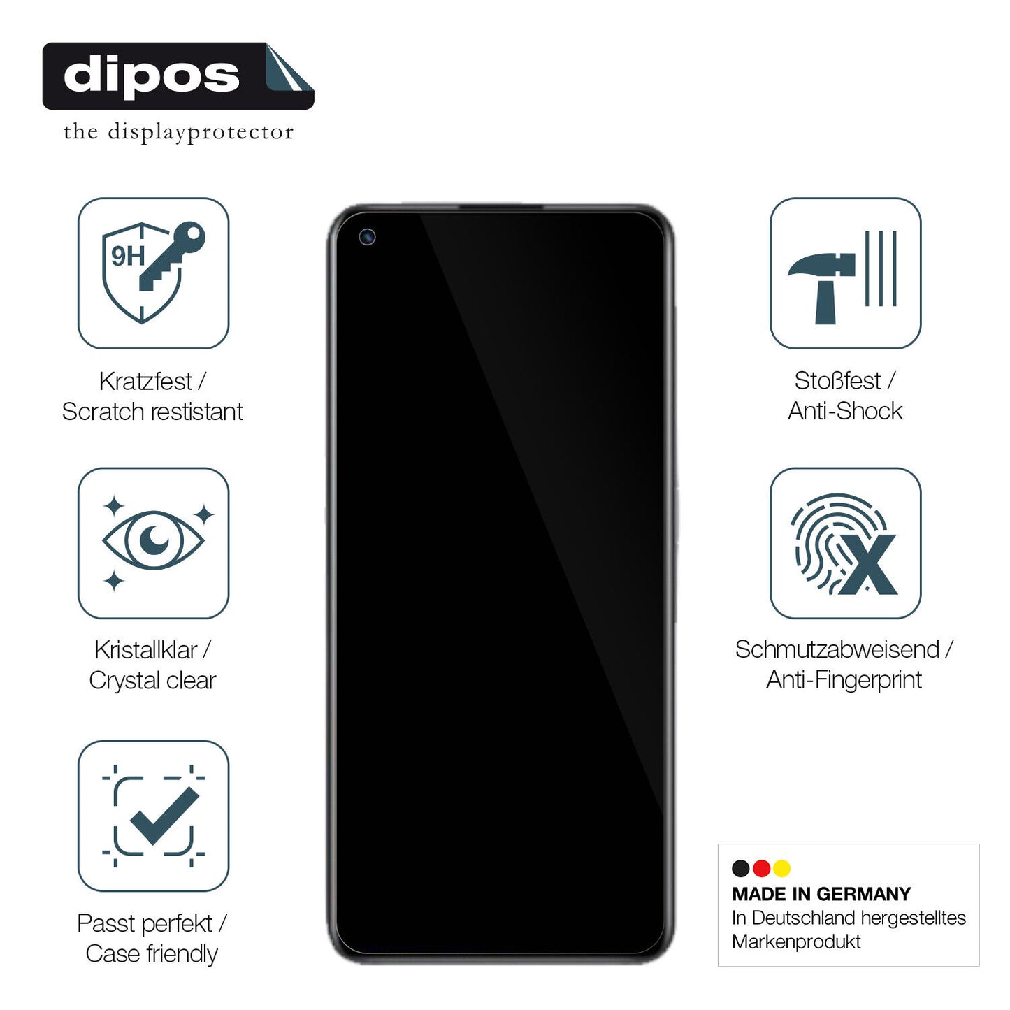 Displayschutz hergestellt in Deutschland, höchste Qualität made in Germany