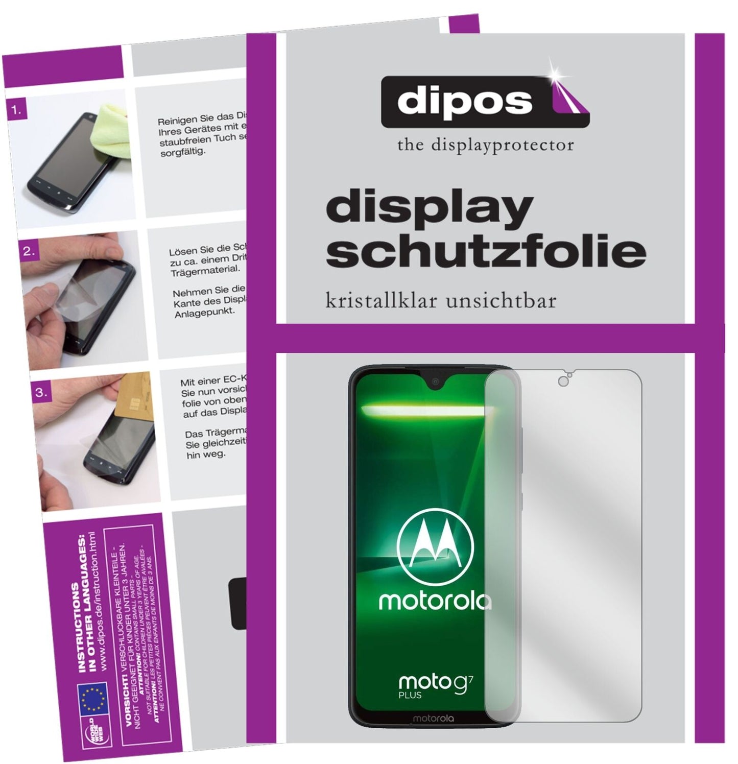 5x Schutzfolie klar für Motorola Moto G7 Plus Display-Schutzfolie