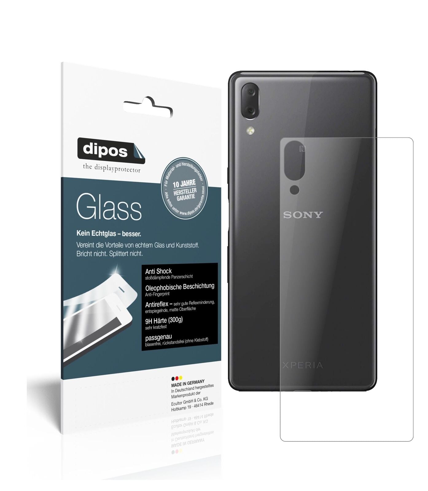 1x 9H Schutzfolie matt für Sony Xperia L3 Rückseite Panzerfolie