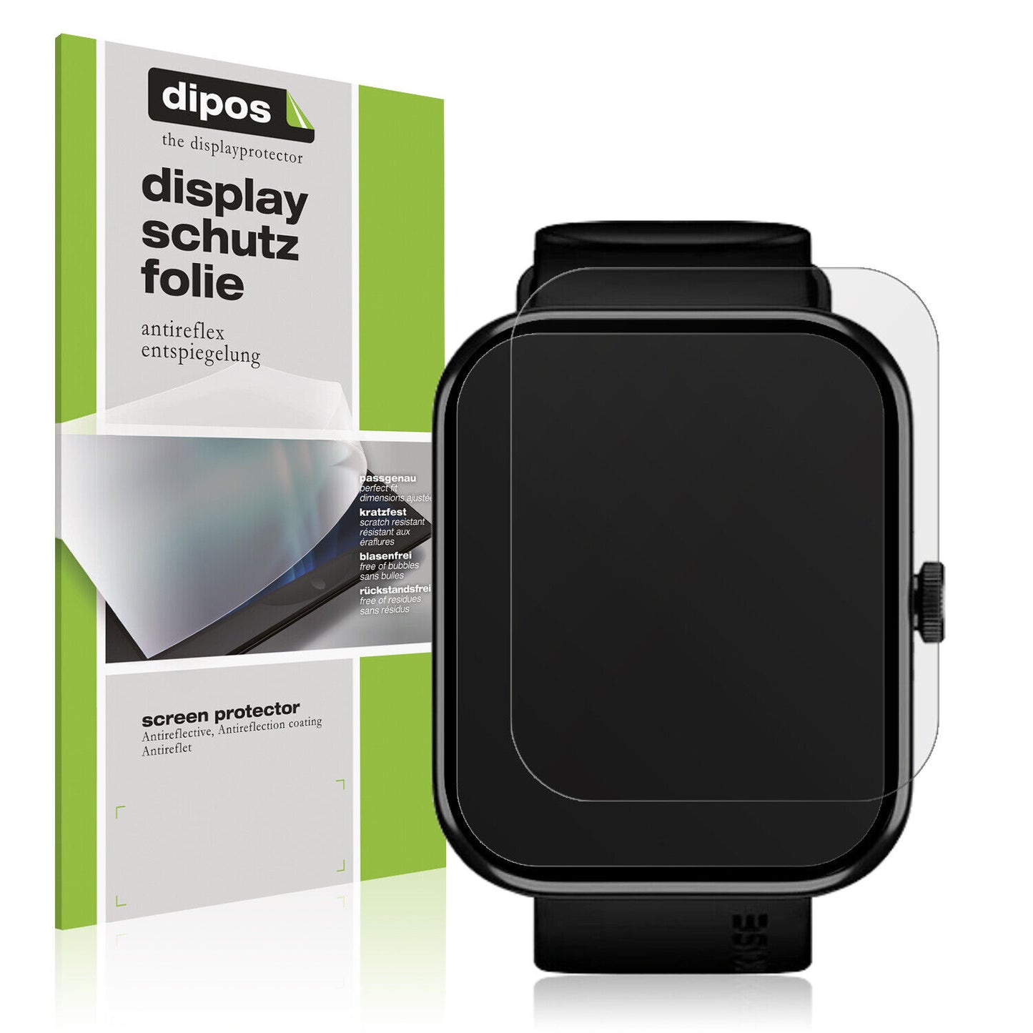 Matte Displayschutzfolie von dipos passend für Noise ColorFit Pulse 2 Max, präziser Zuschnitt und blasenfrei montiert