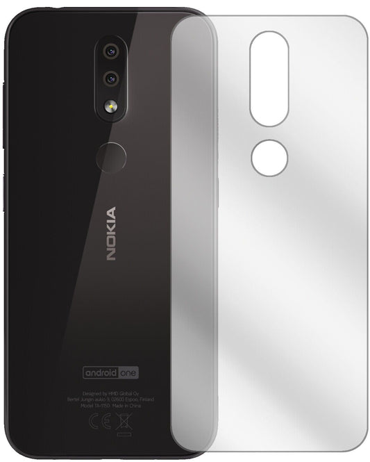 Klare Displayschutzfolie von dipos passend für Nokia 4.2 Rückseite, präziser Zuschnitt und blasenfrei montiert
