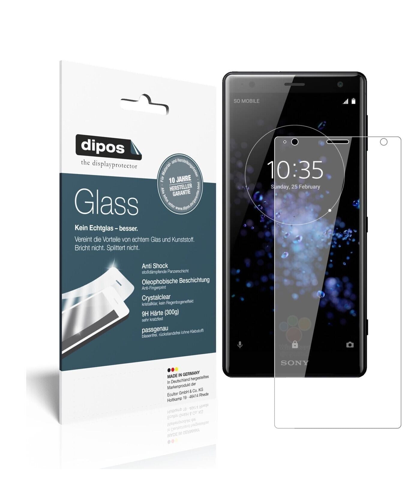 1x 9H Schutzfolie für Sony Xperia XZ2 Premium Panzerfolie