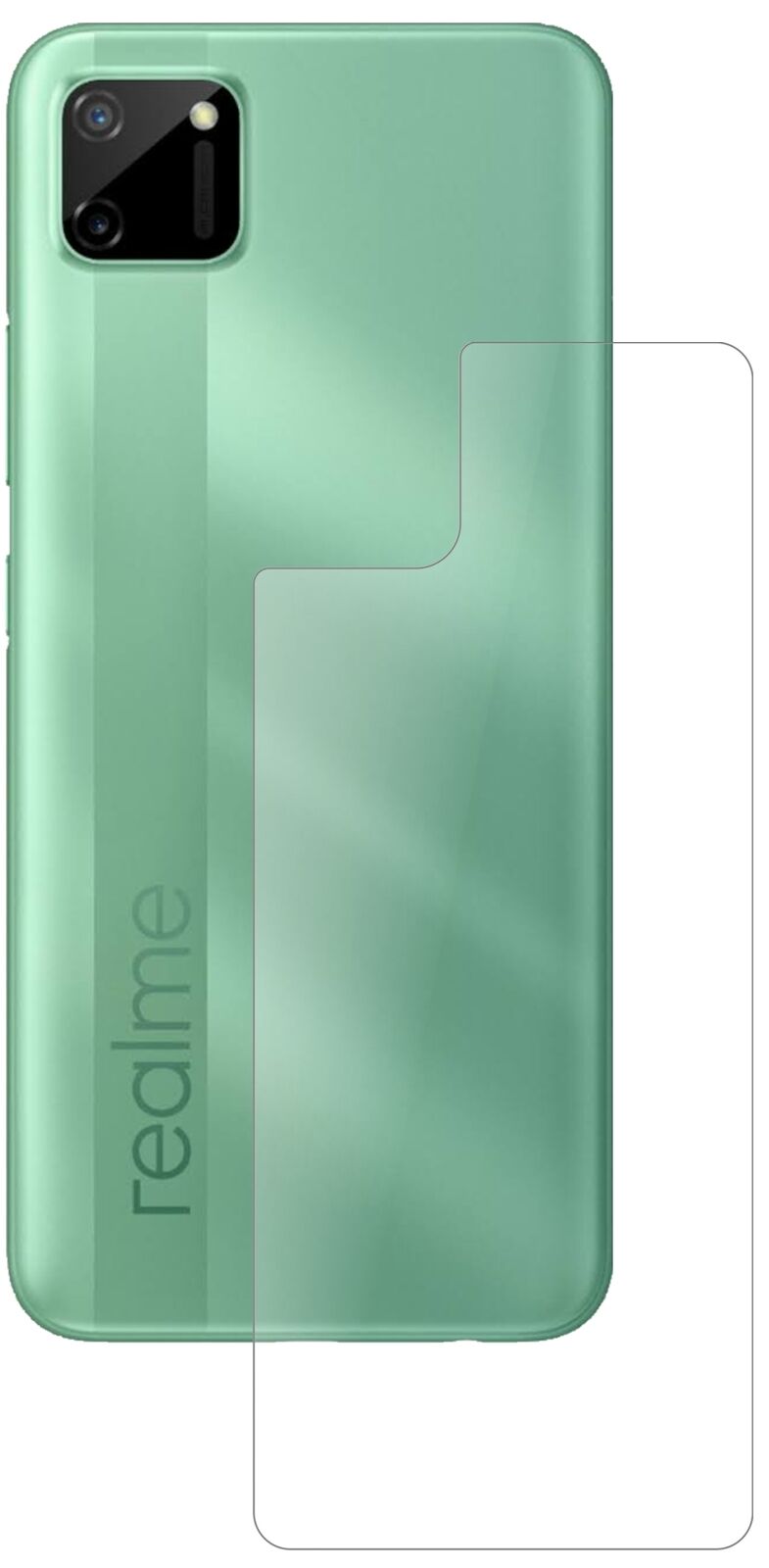 1x 9H Schutzfolie matt für Oppo Realme C11 Rückseite Panzerfolie