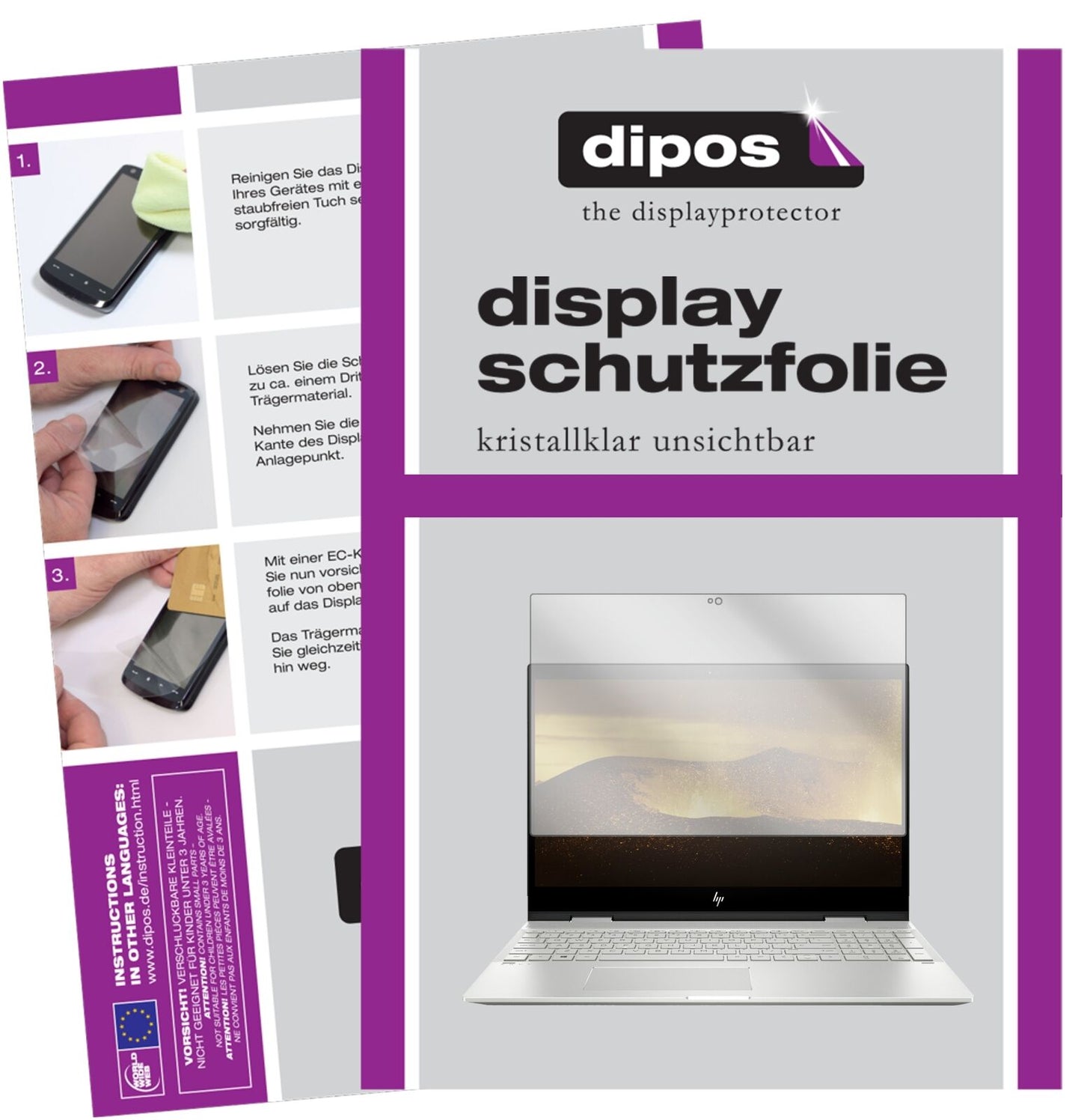 1x Schutzfolie klar für HP Envy X360 13.3 Zoll Display-Schutzfolie