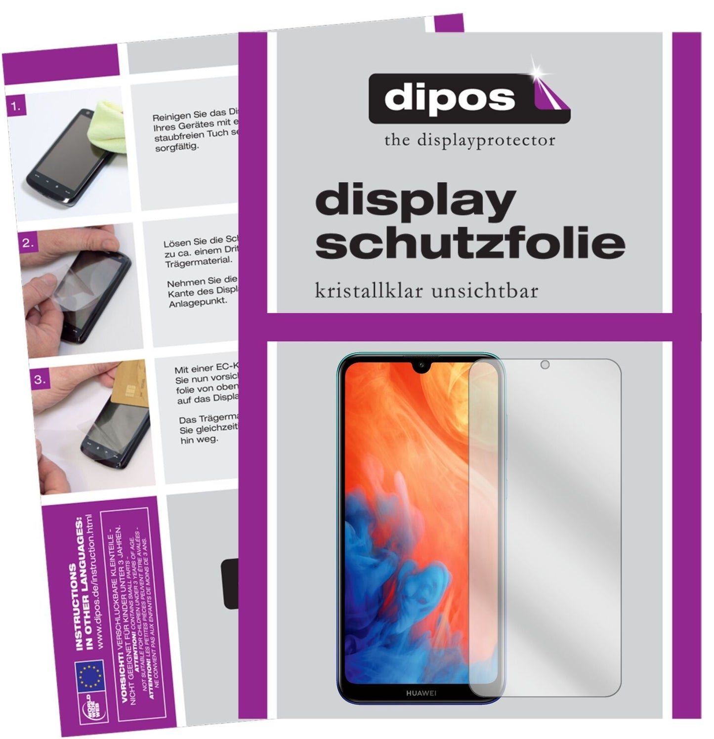 1x Schutzfolie klar für Huawei Y7 (2019) Display-Schutzfolie