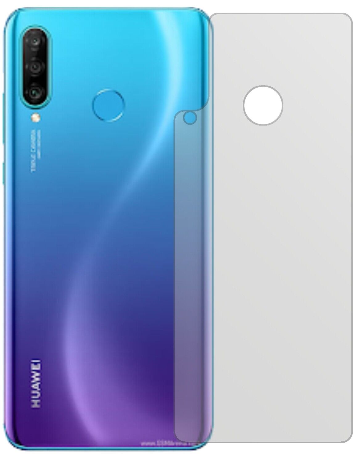 1x Schutzfolie matt für Huawei P30 Lite Rückseite Display-Schutzfolie