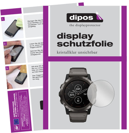 5x Schutzfolie klar für Garmin fenix 5 Plus (47mm) Display-Schutzfolie