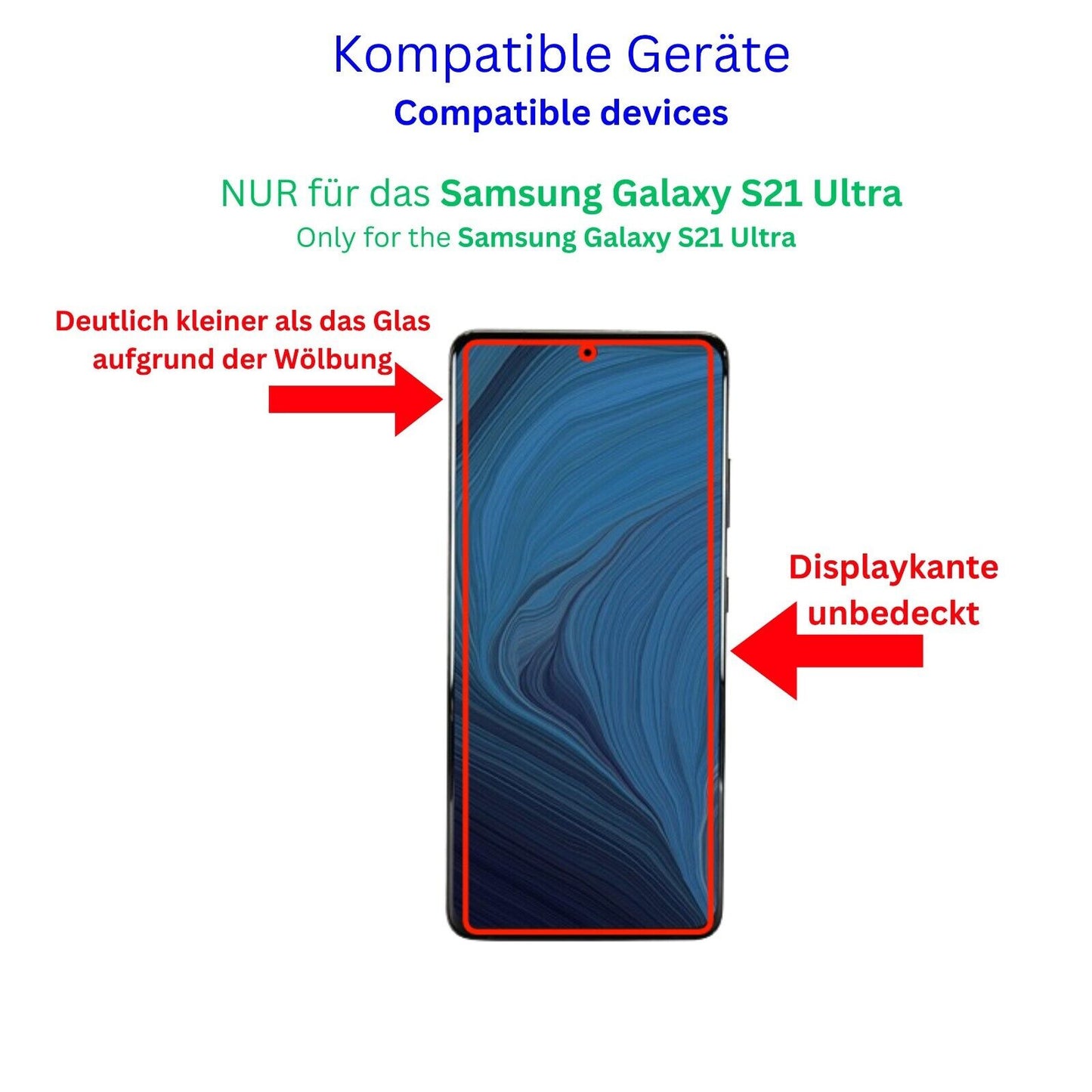 5x Schutzfolie klar für Samsung Galaxy S21 Ultra Display-Schutzfolie