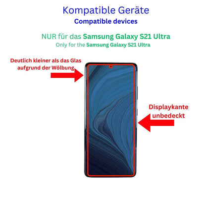 5x Schutzfolie klar für Samsung Galaxy S21 Ultra Display-Schutzfolie