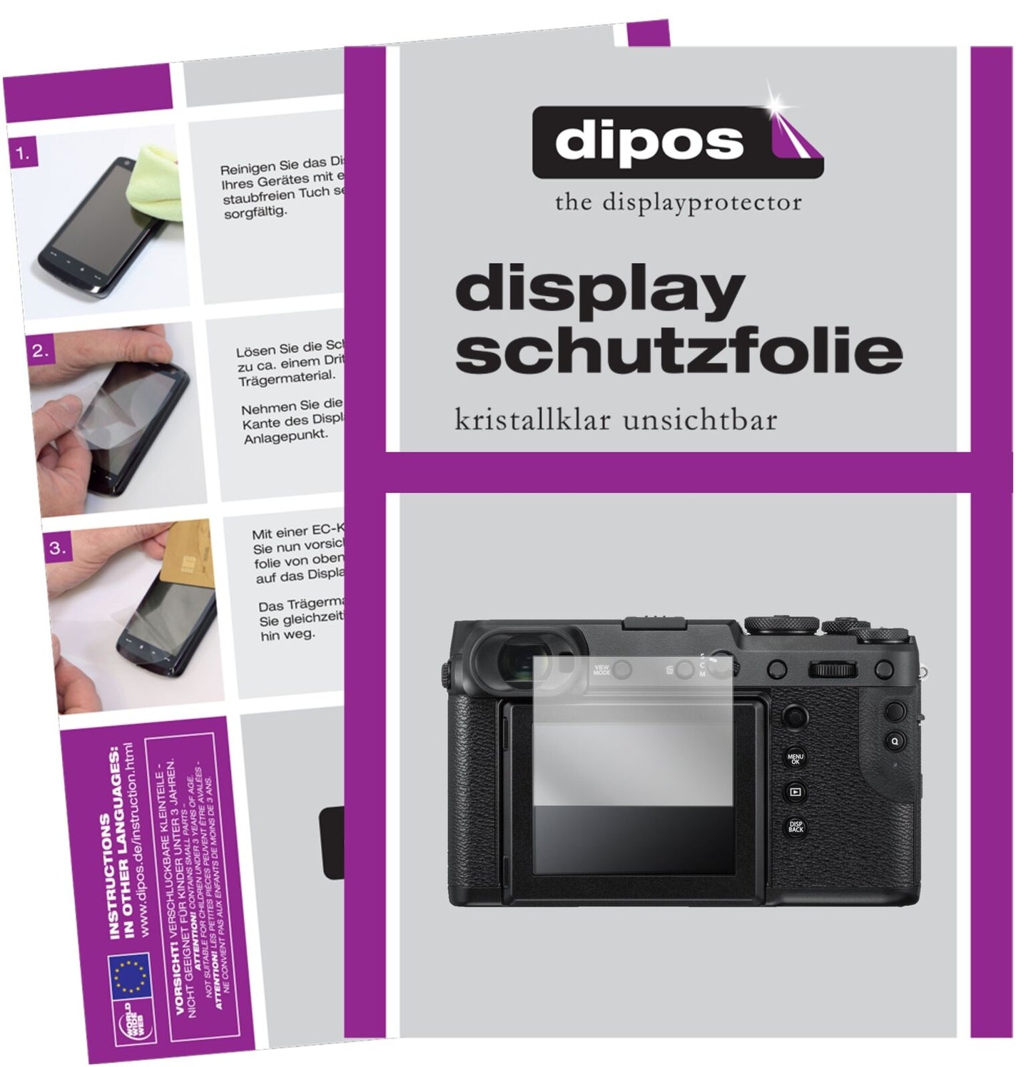 1x Schutzfolie klar für Fujifilm GFX 50R Display-Schutzfolie