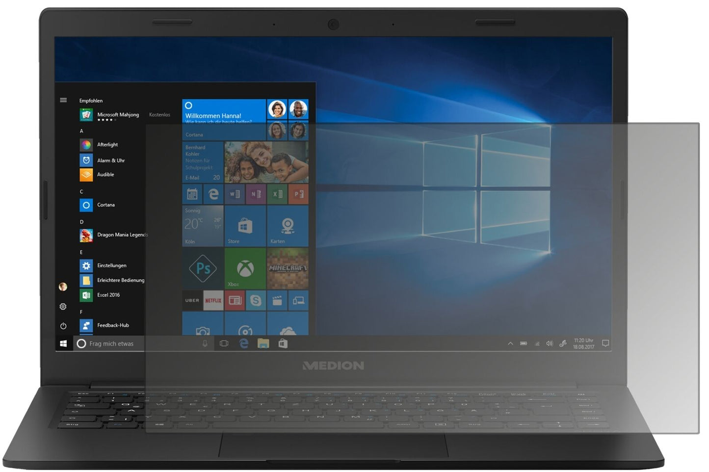 Blickschutzfolie für Medion Akoya E4254 Notebook matt Schutzfolie Privacy