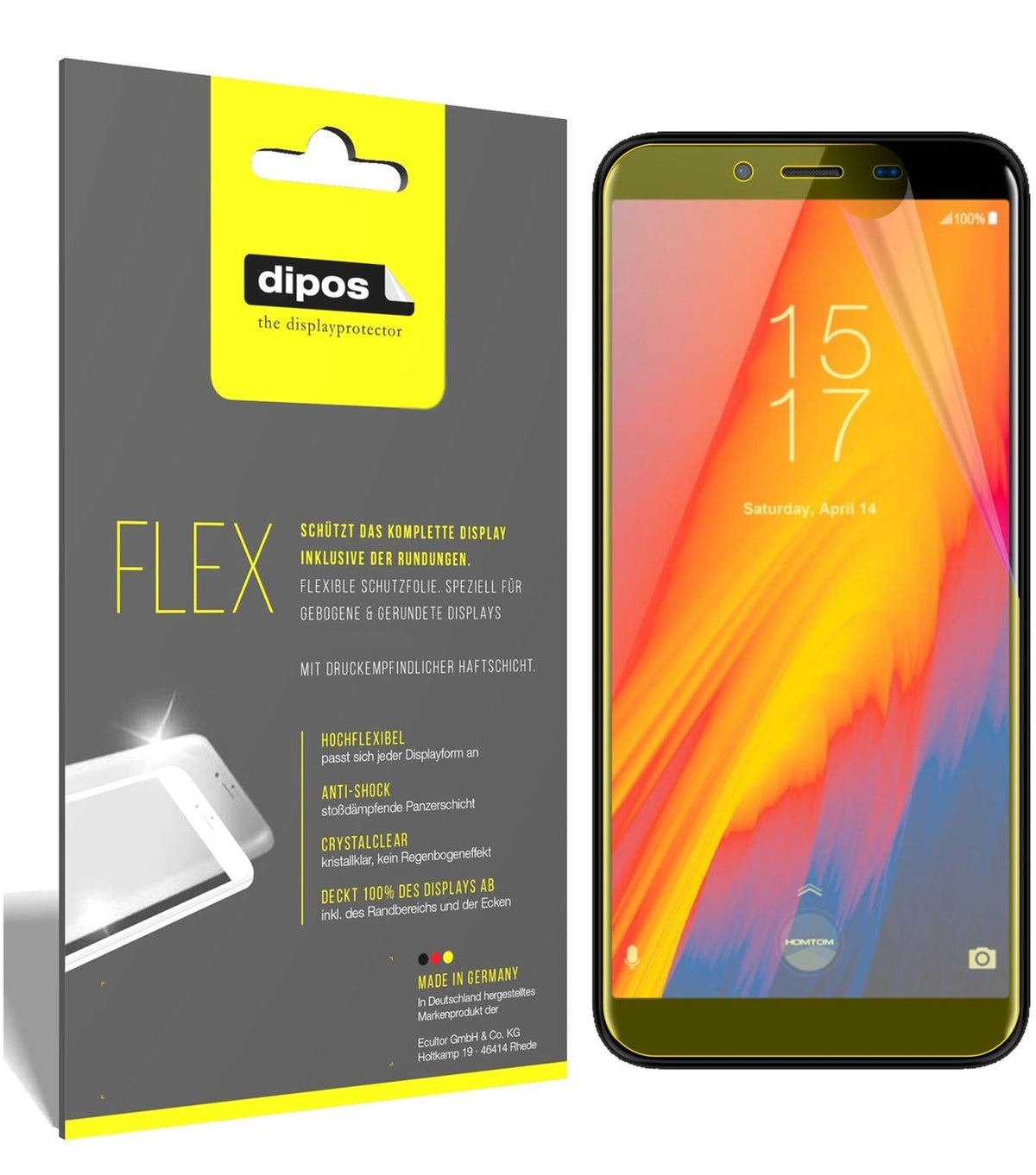 2x 3D Full Cover Schutzfolie für HomTom S99