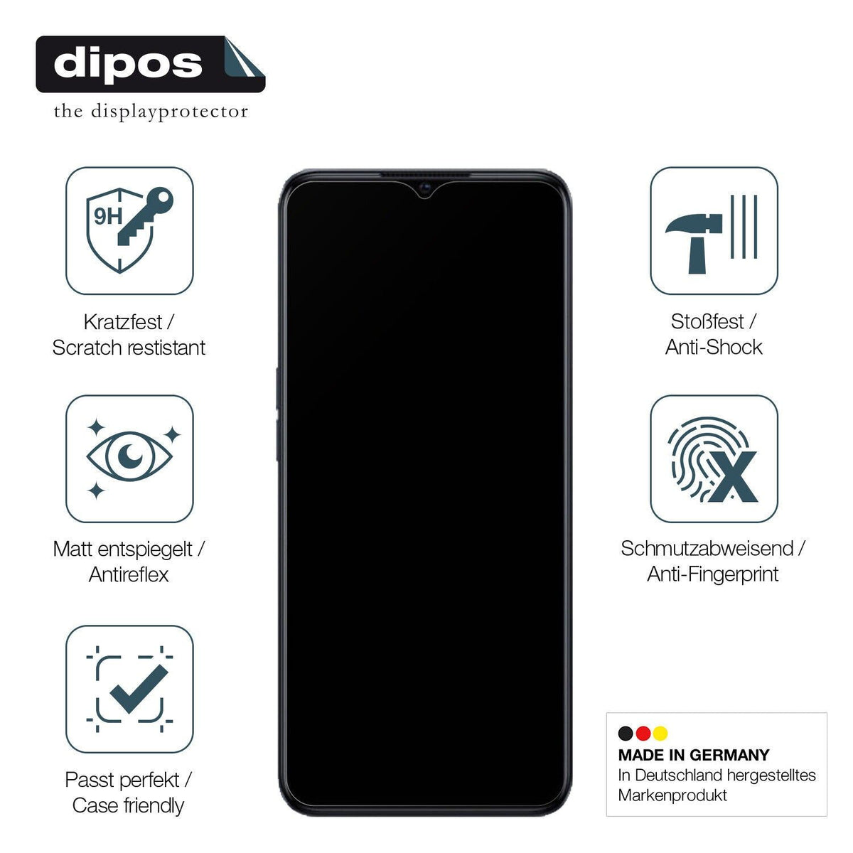 1x 9H Schutzfolie matt für OPPO A77 5G Panzerfolie