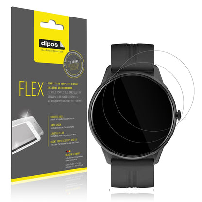 2x 3D Full Cover Schutzfolie für Lytimes 1,3 Zoll Smartwatch