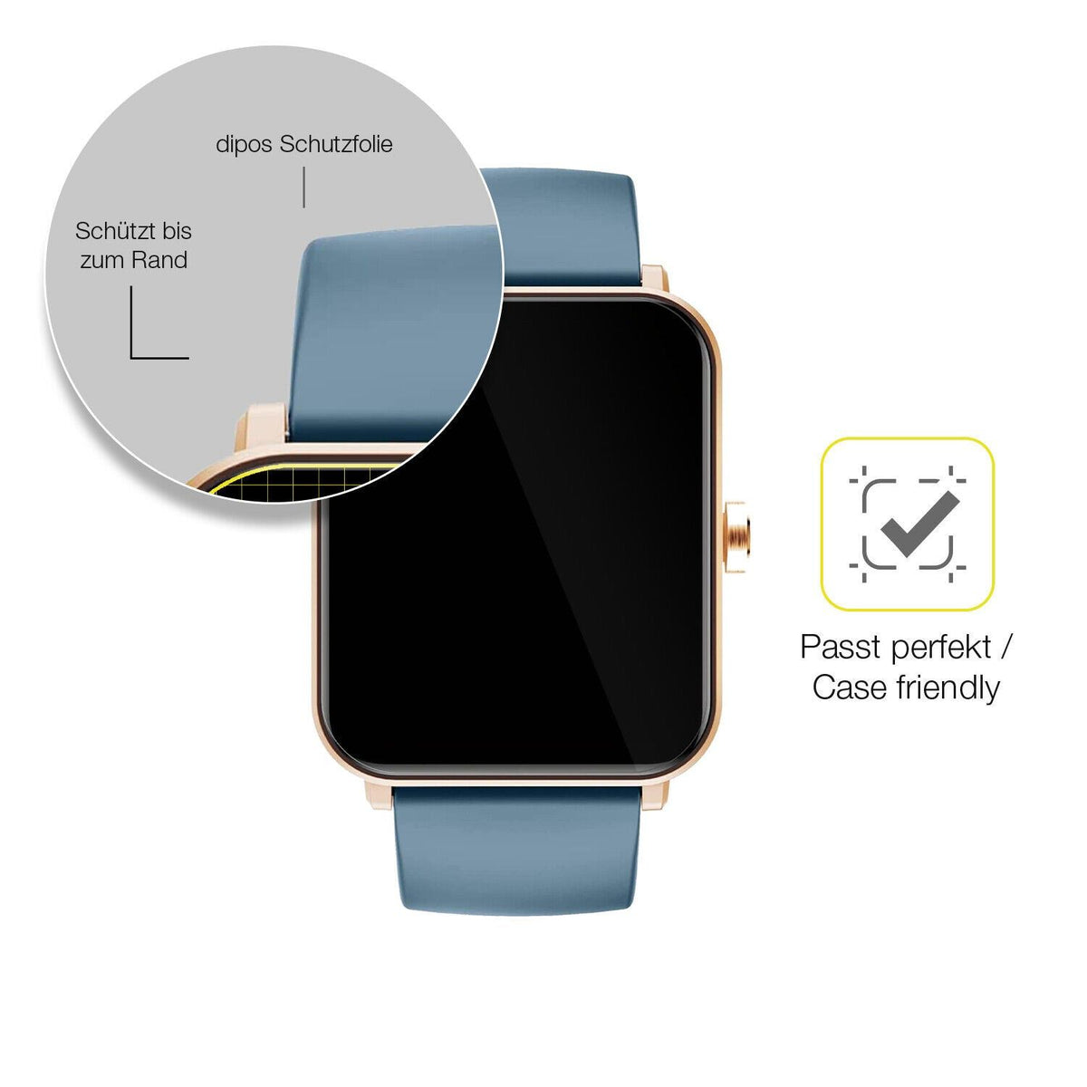 2x 3D Full Cover Schutzfolie für Huakua G50 Smartwatch