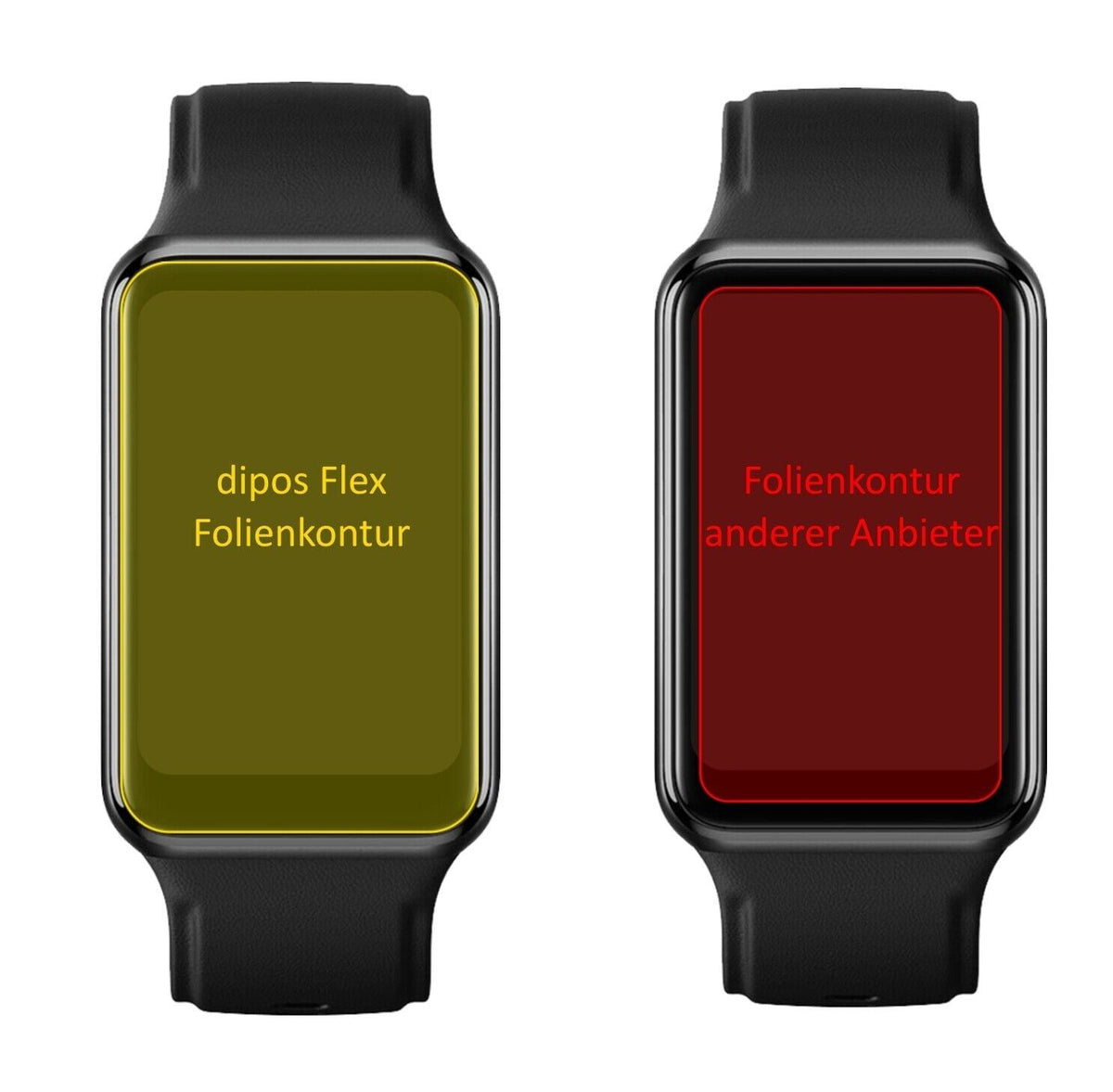 2x 3D Full Cover Schutzfolie für Oppo Watch Free