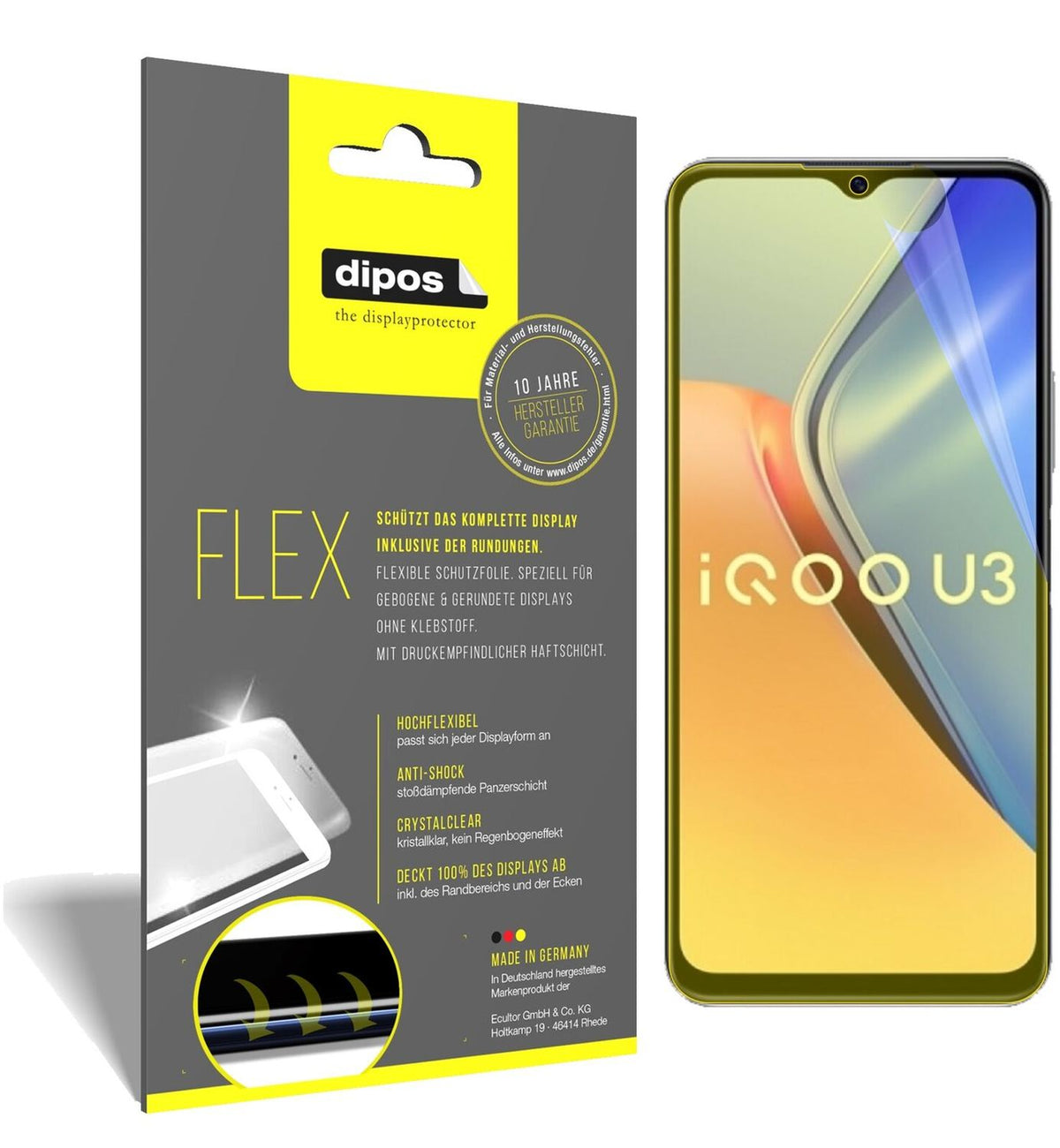 2x 3D Full Cover Schutzfolie für Vivo Y52s 5G
