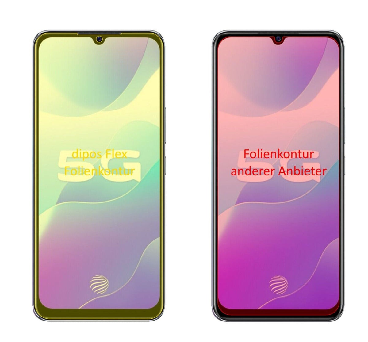 2x 3D Full Cover Schutzfolie für Vivo Y73s 5G
