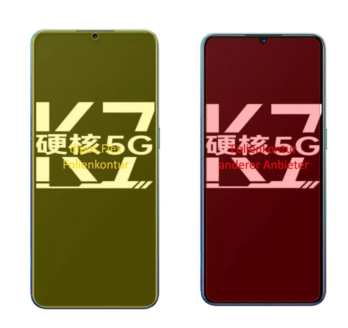 2x 3D Full Cover Schutzfolie für Oppo K7 5G