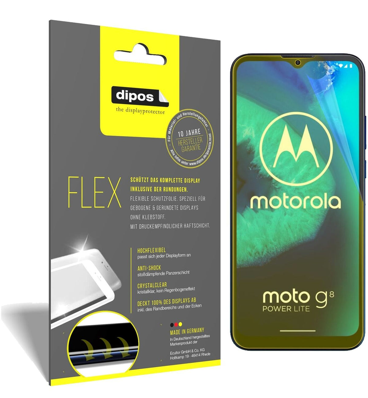 2x 3D Full Cover Schutzfolie für Motorola Moto G8 Power Lite