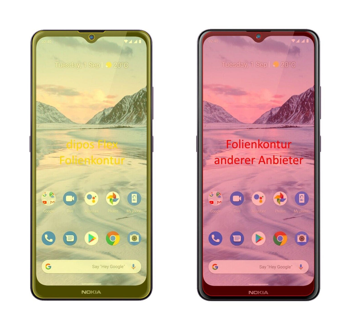 2x 3D Full Cover Schutzfolie für Nokia 46114